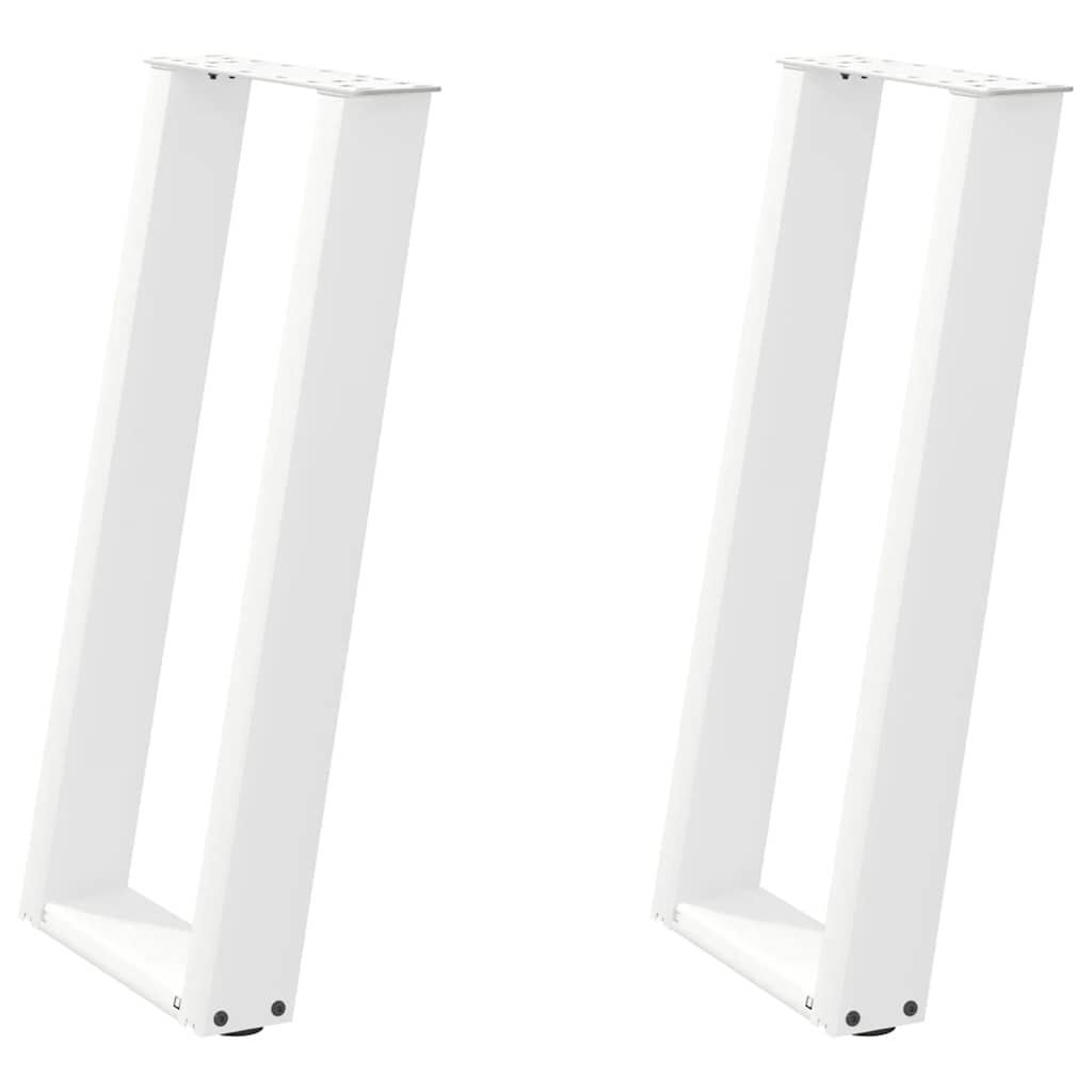 Konsolinio stalo kojelės, U formos, 2 vnt., baltos, 38x(72-73) cm, plienas