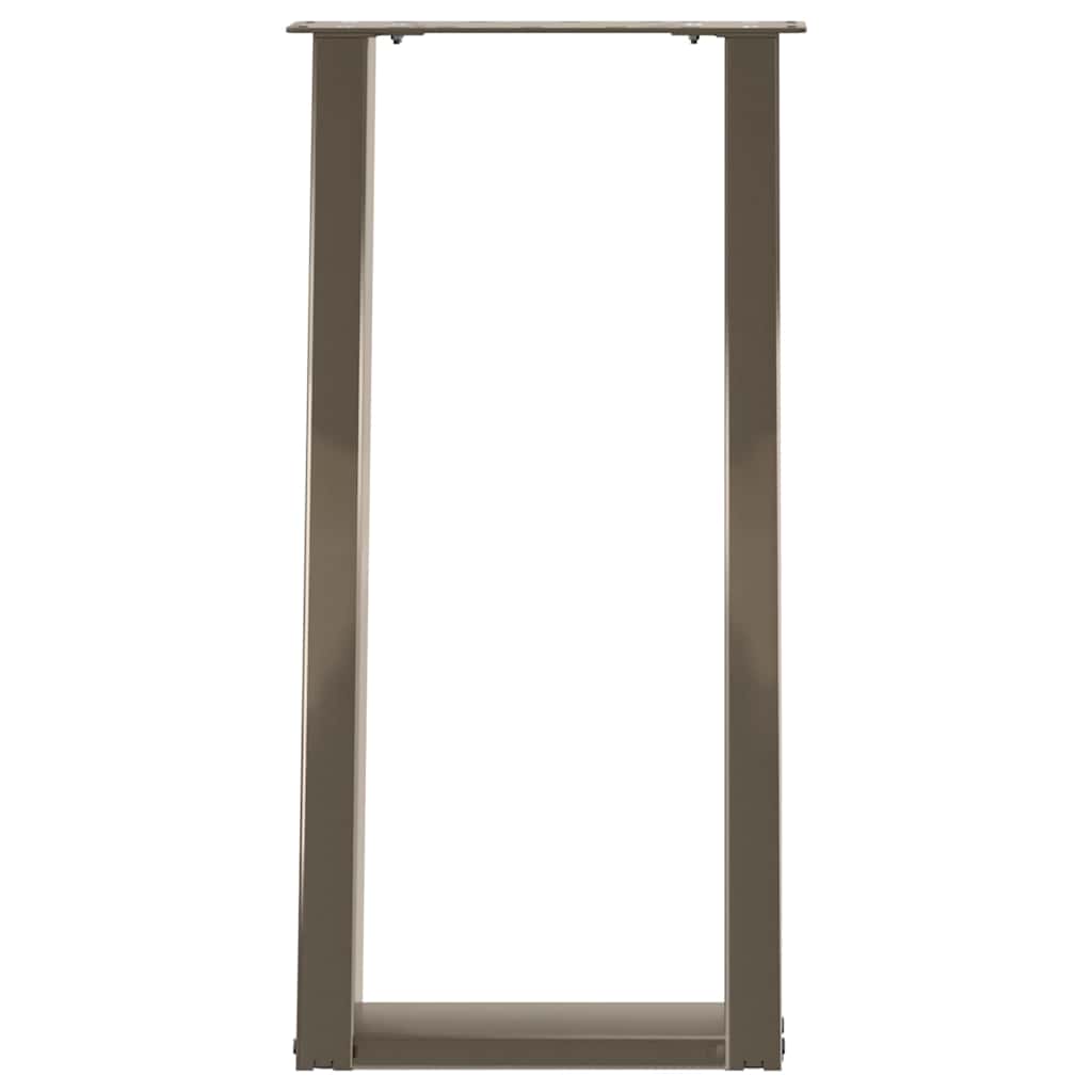 Konsolinio stalo kojelės, U formos, 2 vnt., natūralus plienas, 38x(72-73) cm, plienas