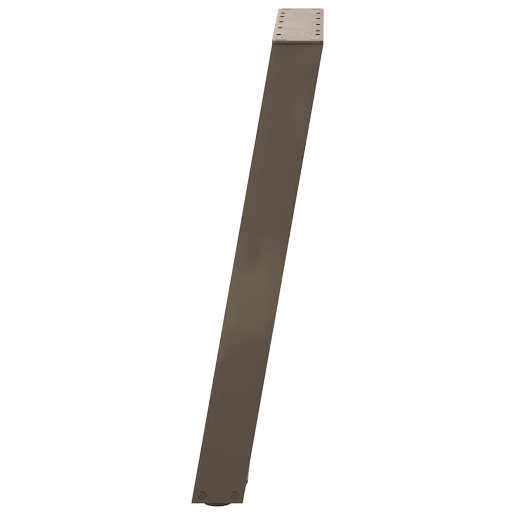 Konsolinio stalo kojelės, U formos, 2 vnt., natūralus plienas, 38x(72-73) cm, plienas