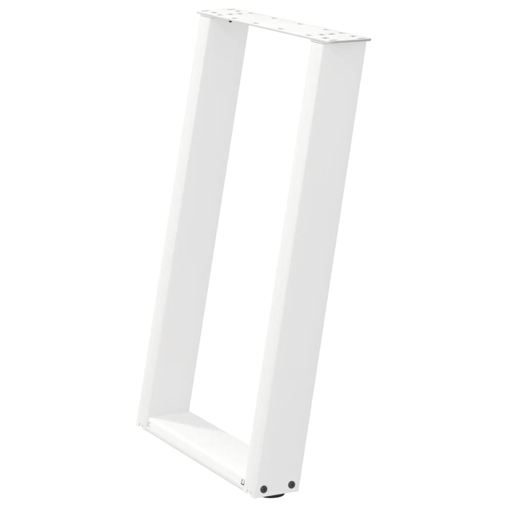 Valgomojo stalo kojelės, 2 vnt., baltos, 50x(72-73) cm, plienas, U formos