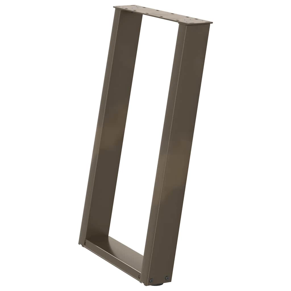 Valgomojo stalo kojelės, U formos, 2 vnt., natūralus plienas, 50x(72-73) cm, plienas