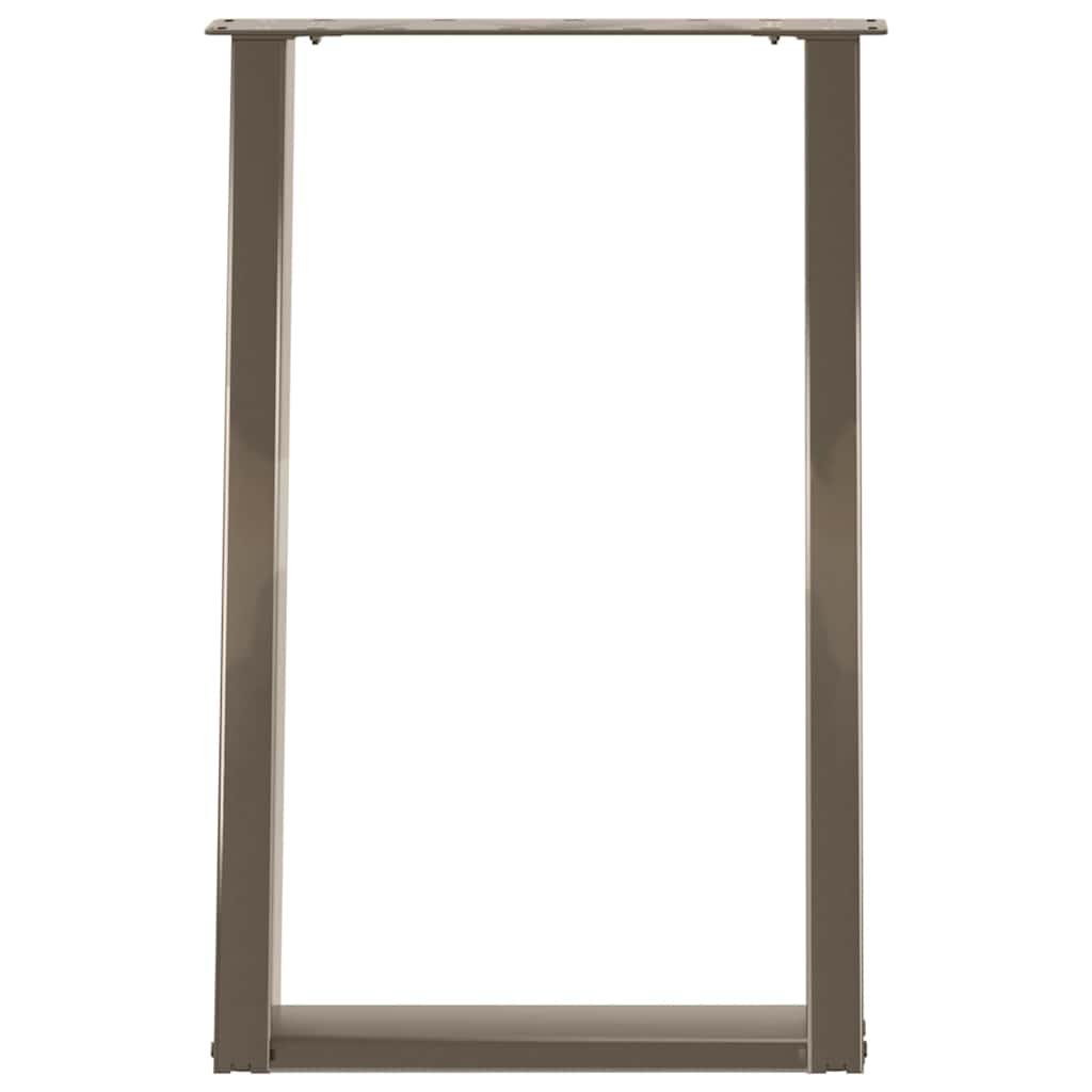 Valgomojo stalo kojelės, U formos, 2 vnt., natūralus plienas, 50x(72-73) cm, plienas