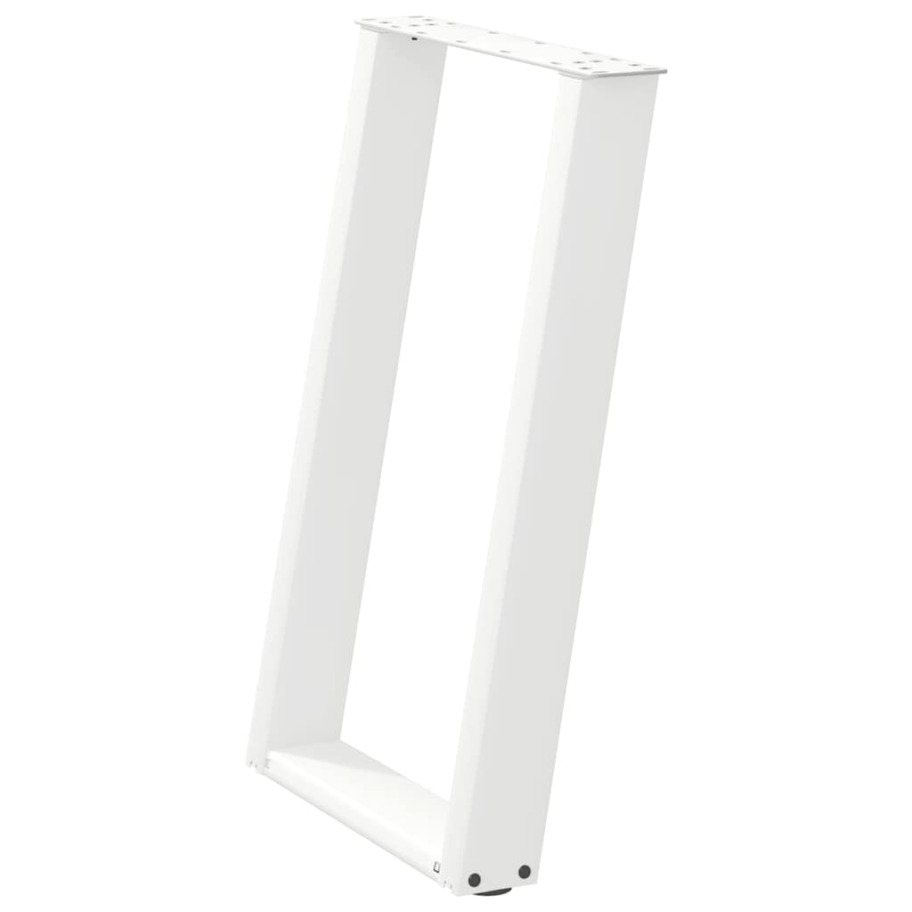 Valgomojo stalo kojelės, 2 vnt., baltos, 60x(72-73) cm, plienas, U formos