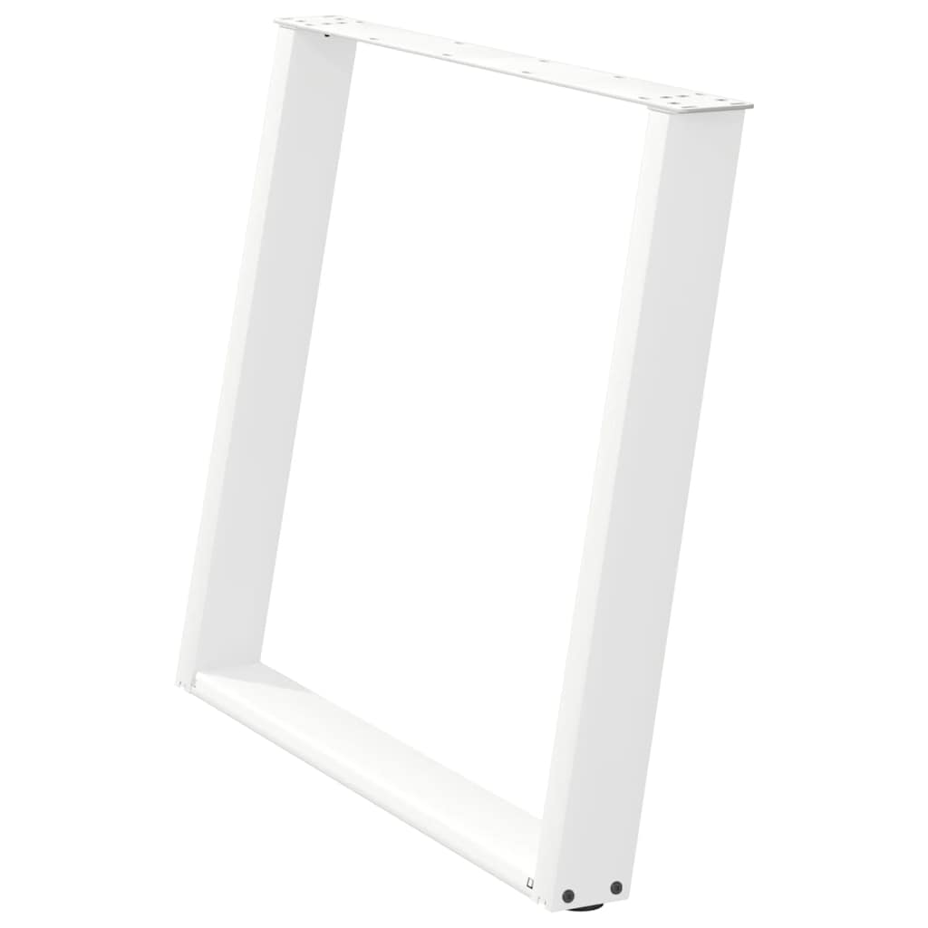 Valgomojo stalo kojelės, 2 vnt., baltos, 100x(72-73) cm, plienas, U formos