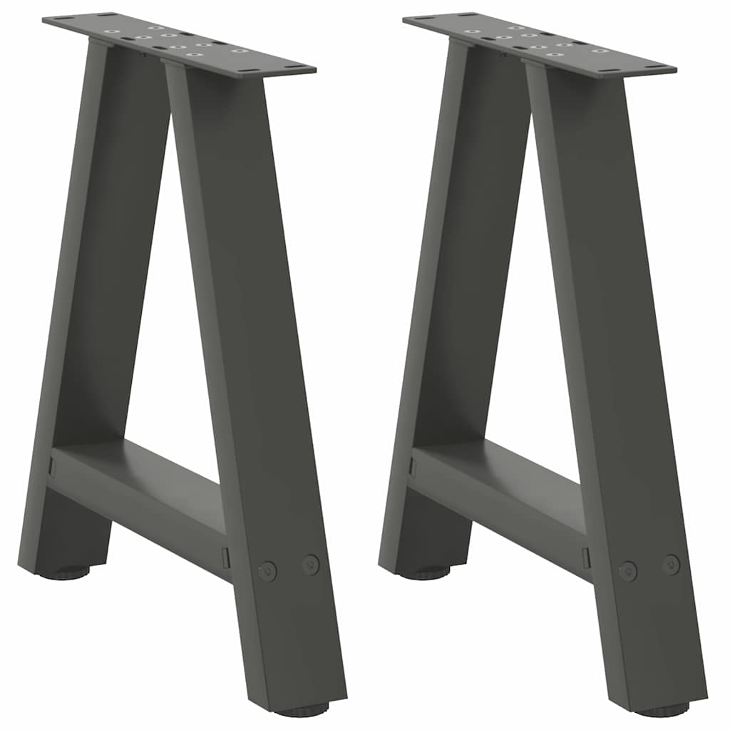 Kavos staliuko kojelės, 2 vnt., antracito spalvos, 50x(42-43) cm, plienas