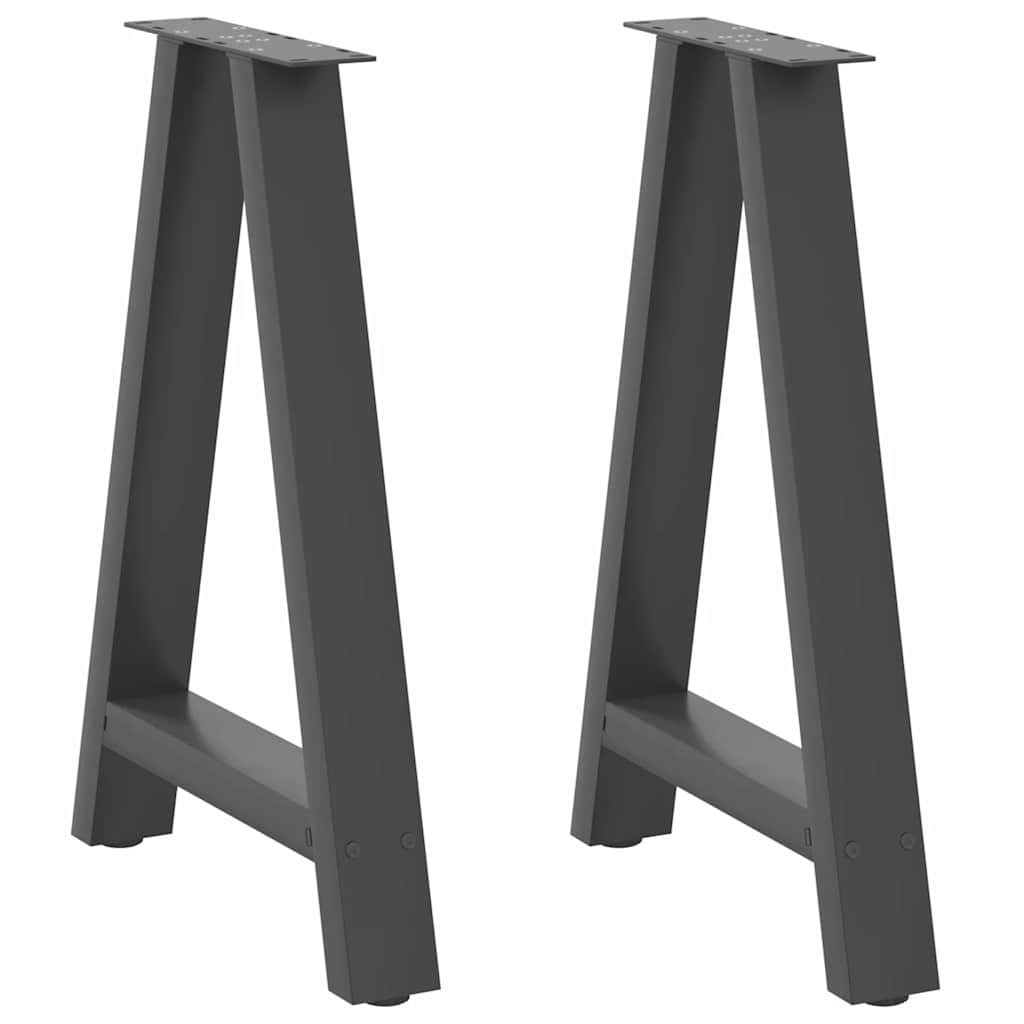 Dining table legs, 2 pcs, anthracite, 50x(72-73) cm, steel, A-shaped