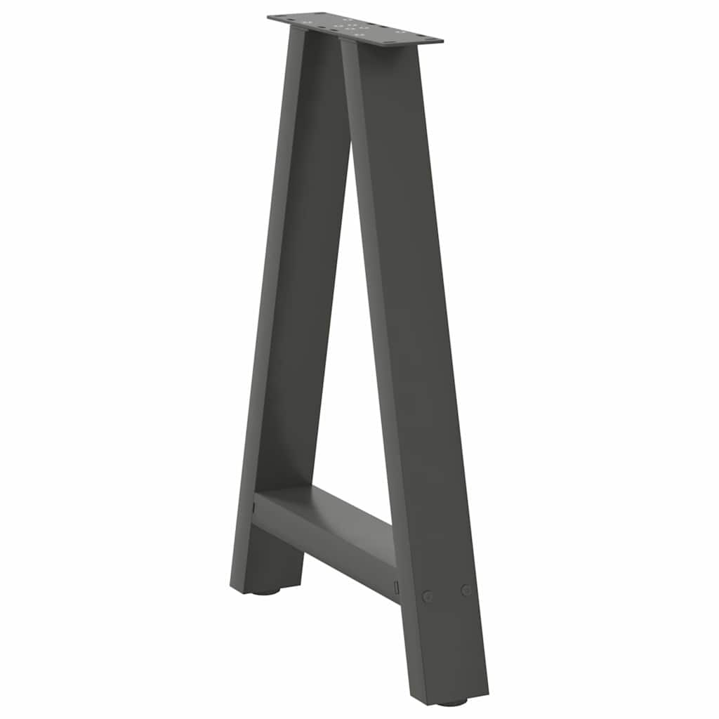 Dining table legs, 2 pcs, anthracite, 50x(72-73) cm, steel, A-shaped