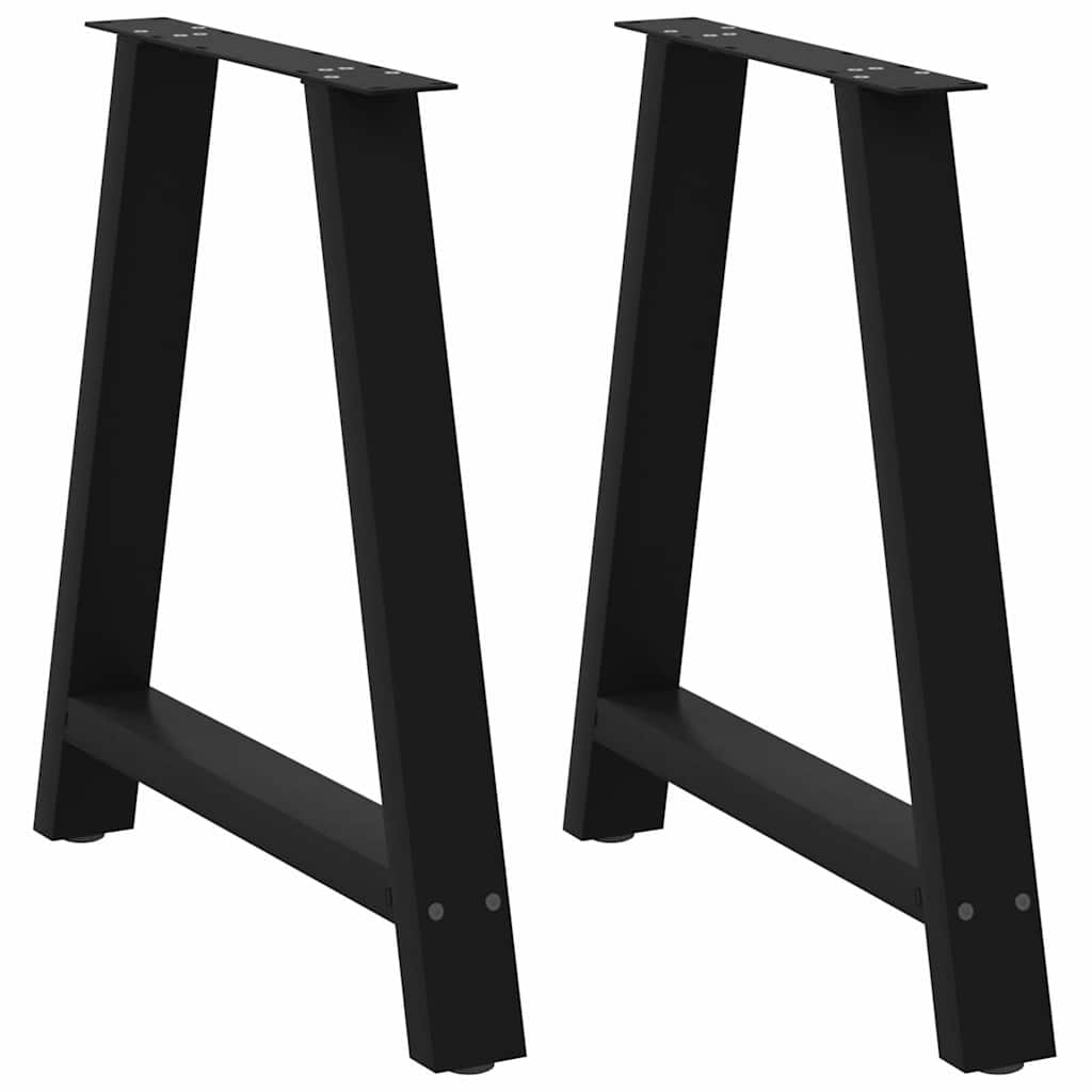 Valgomojo stalo kojelės, A formos, 2 vnt., juodos, 70x(72-73) cm, plienas