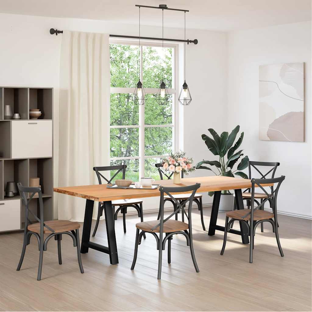 Valgomojo stalo kojelės, A formos, 2 vnt., juodos, 80x(72-73) cm, plienas