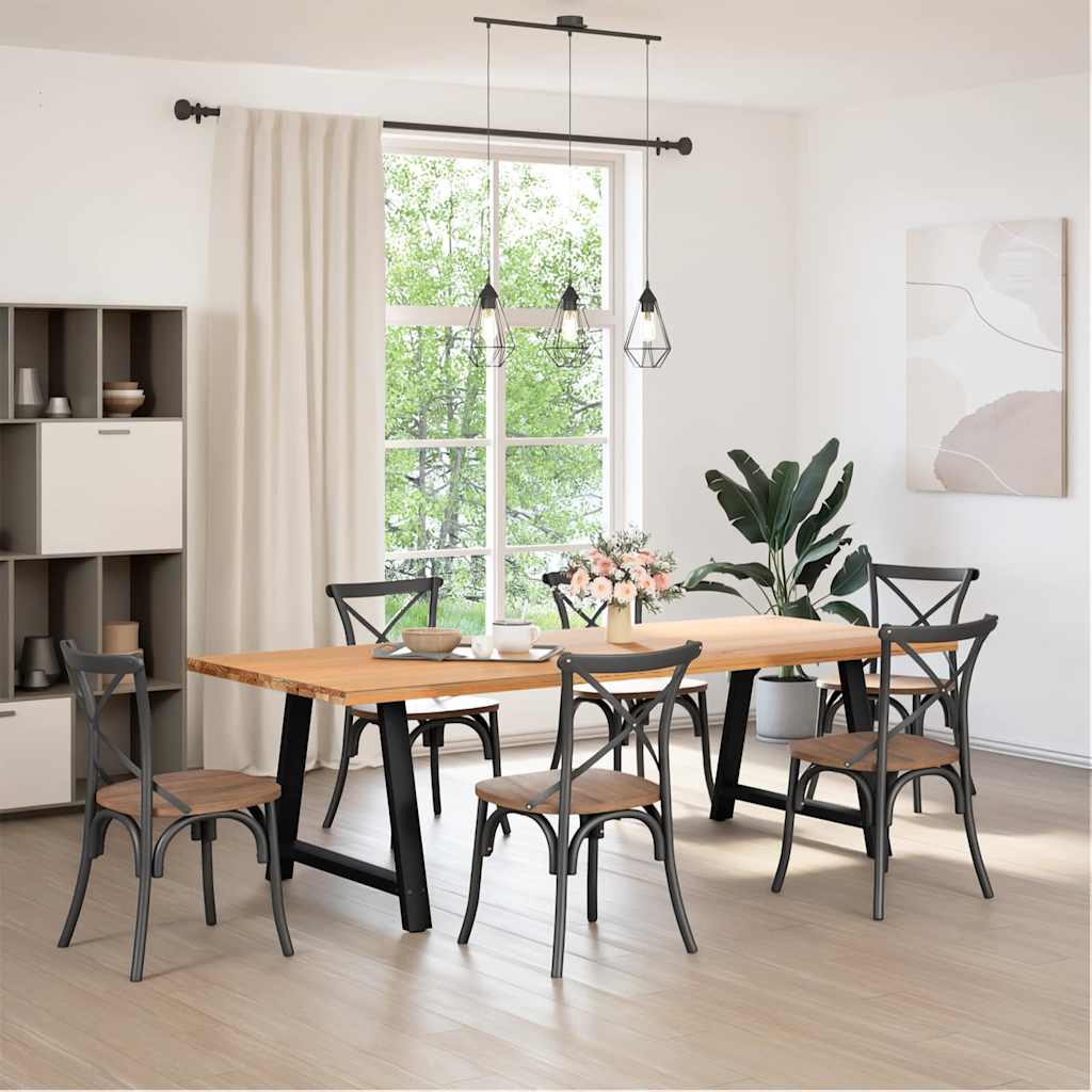 Valgomojo stalo kojelės, A formos, 2 vnt., juodos, 90x(72-73) cm, plienas