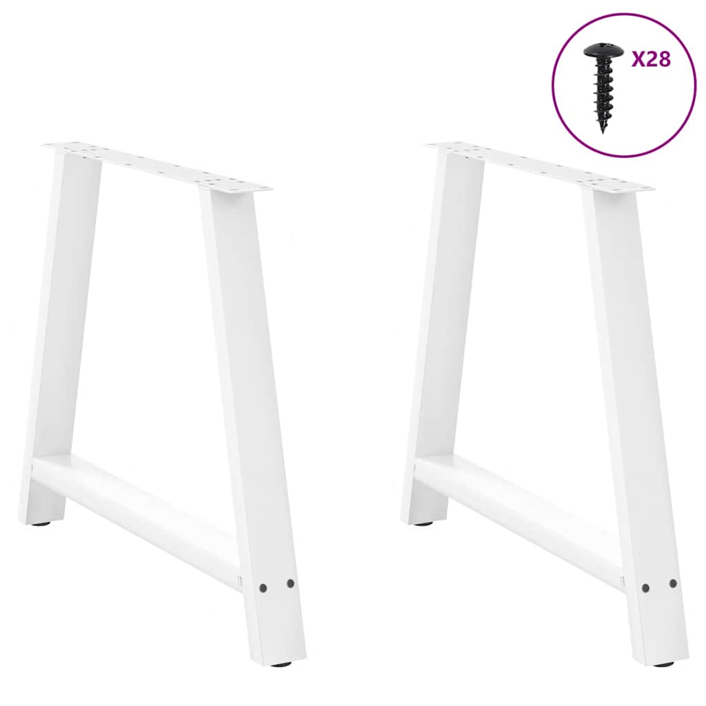 Valgomojo stalo kojelės, 2 vnt., baltos, 90x(72-73) cm, plienas, A formos