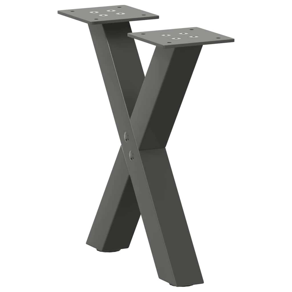 Kavos staliuko kojelės, 2 vnt., antracito spalvos, 30x(30-31) cm, plienas