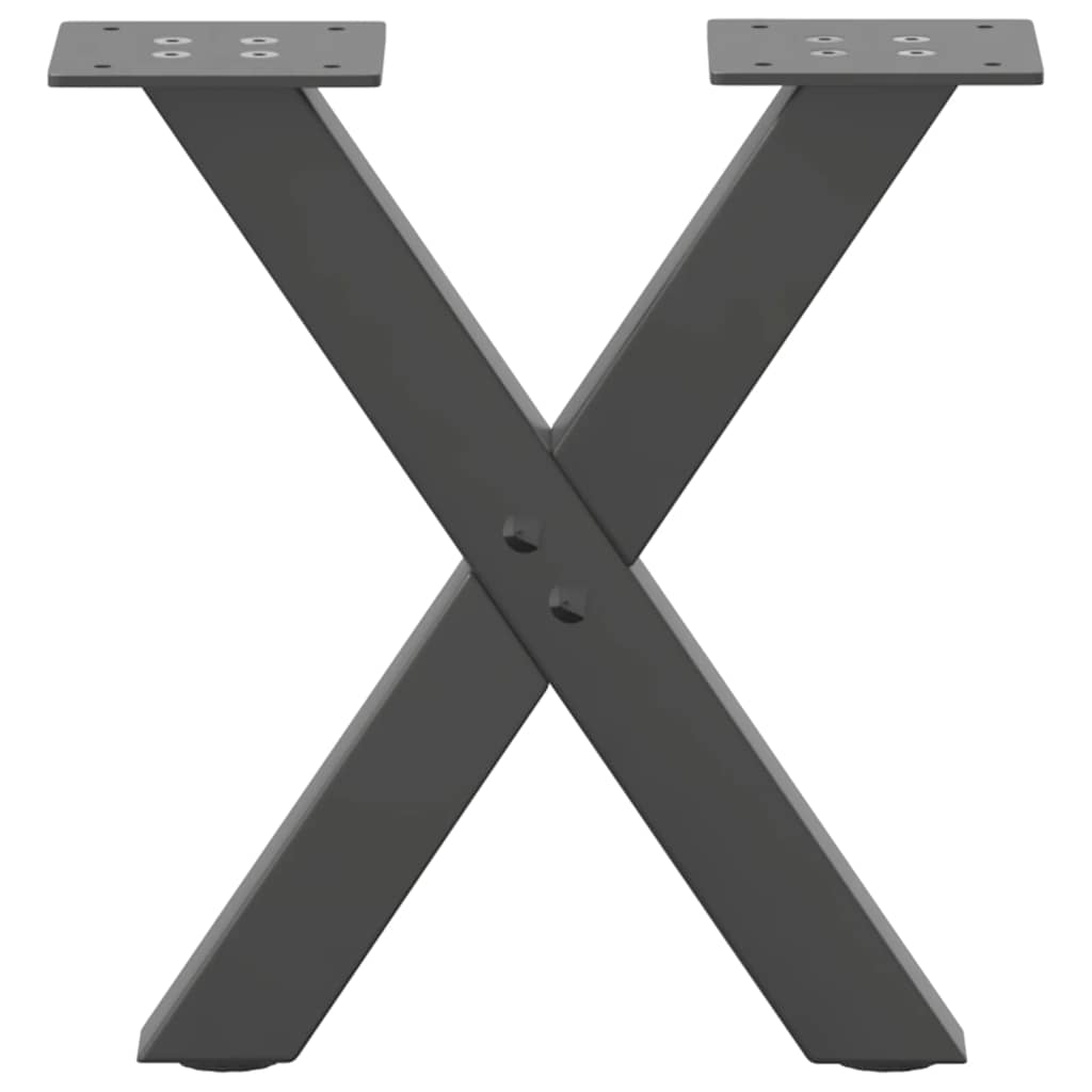 Kavos staliuko kojelės, 2 vnt., antracito spalvos, 30x(30-31) cm, plienas