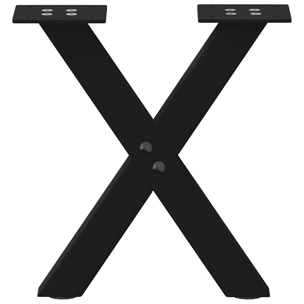 Kafijas galdiņa kājas, X veida, 2 gab., melnas, 37x(30-31) cm, tērauds