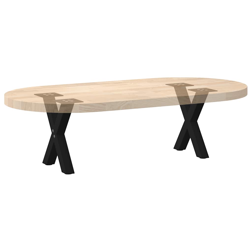 Kavos staliuko kojelės, X formos, 2 vnt., juodos, 37x(30-31) cm, plienas