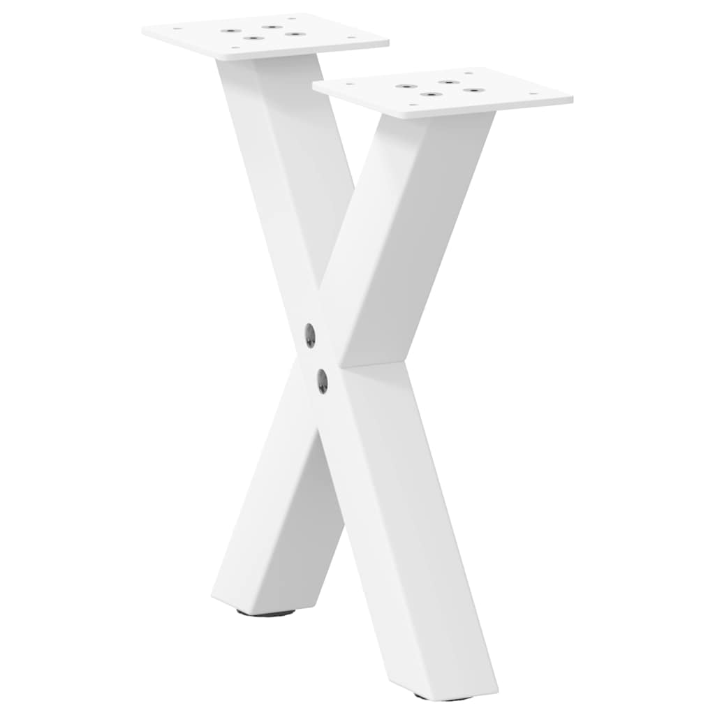 Coffee Table Legs, X-shaped, 2 pcs., White, 37x(30-31) cm, Steel
