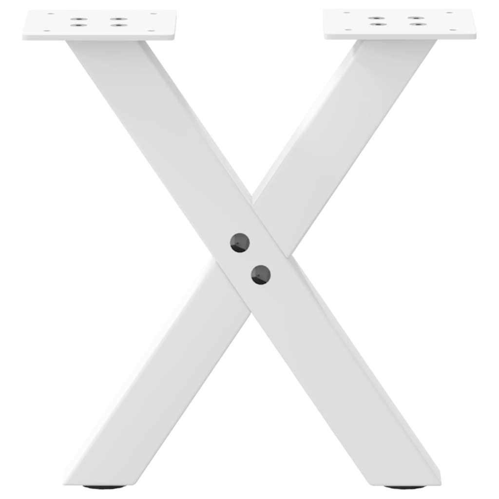 Coffee Table Legs, X-shaped, 2 pcs., White, 37x(30-31) cm, Steel