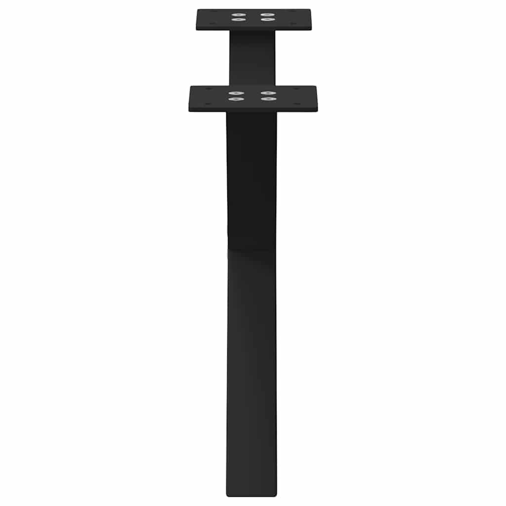 Kavos staliuko kojelės, X formos, 2 vnt., juodos, 50x(30-31) cm, plienas