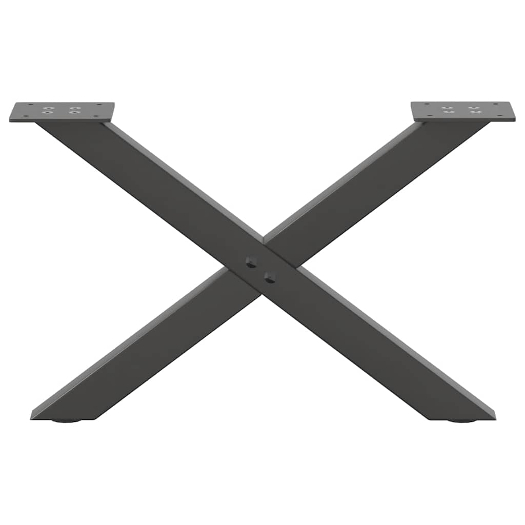 Kavos staliuko kojelės, 2 vnt., antracito spalvos, 50x(30-31) cm, plienas
