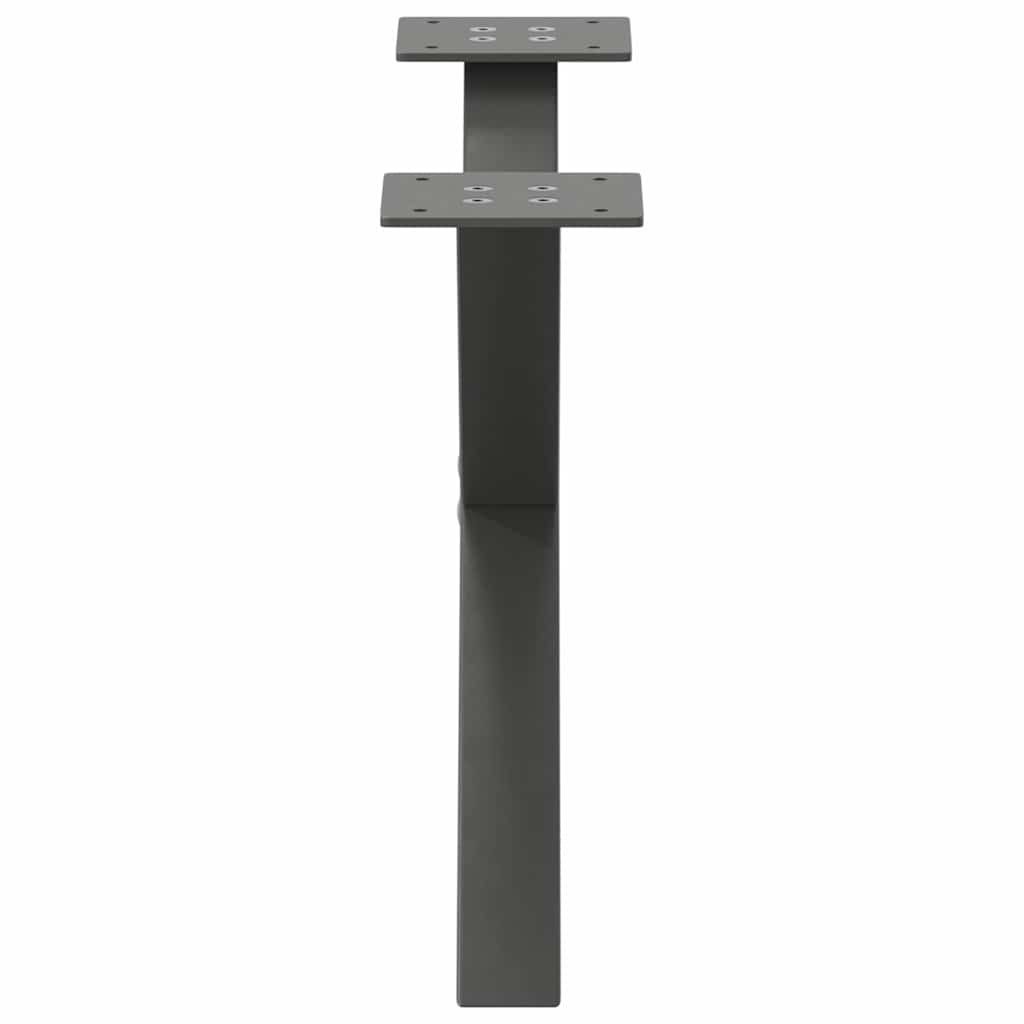 Kavos staliuko kojelės, 2 vnt., antracito spalvos, 50x(30-31) cm, plienas