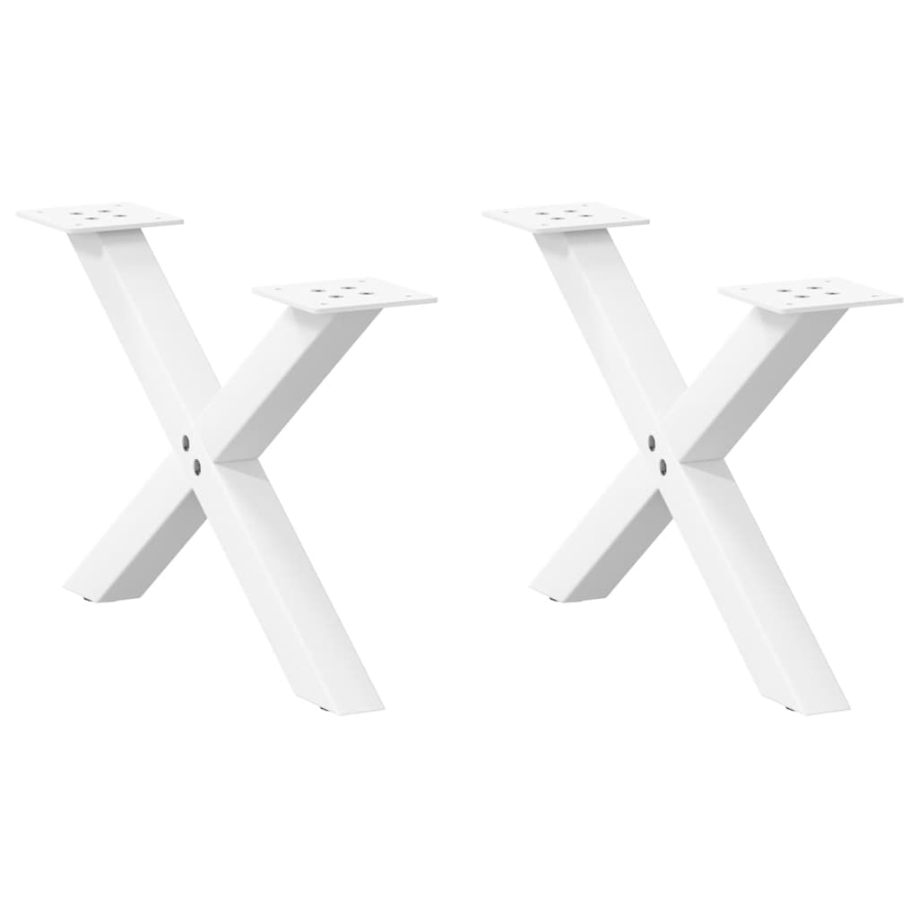 Coffee table legs, 2 pcs., white, 60x(30-31) cm, steel, X-shaped