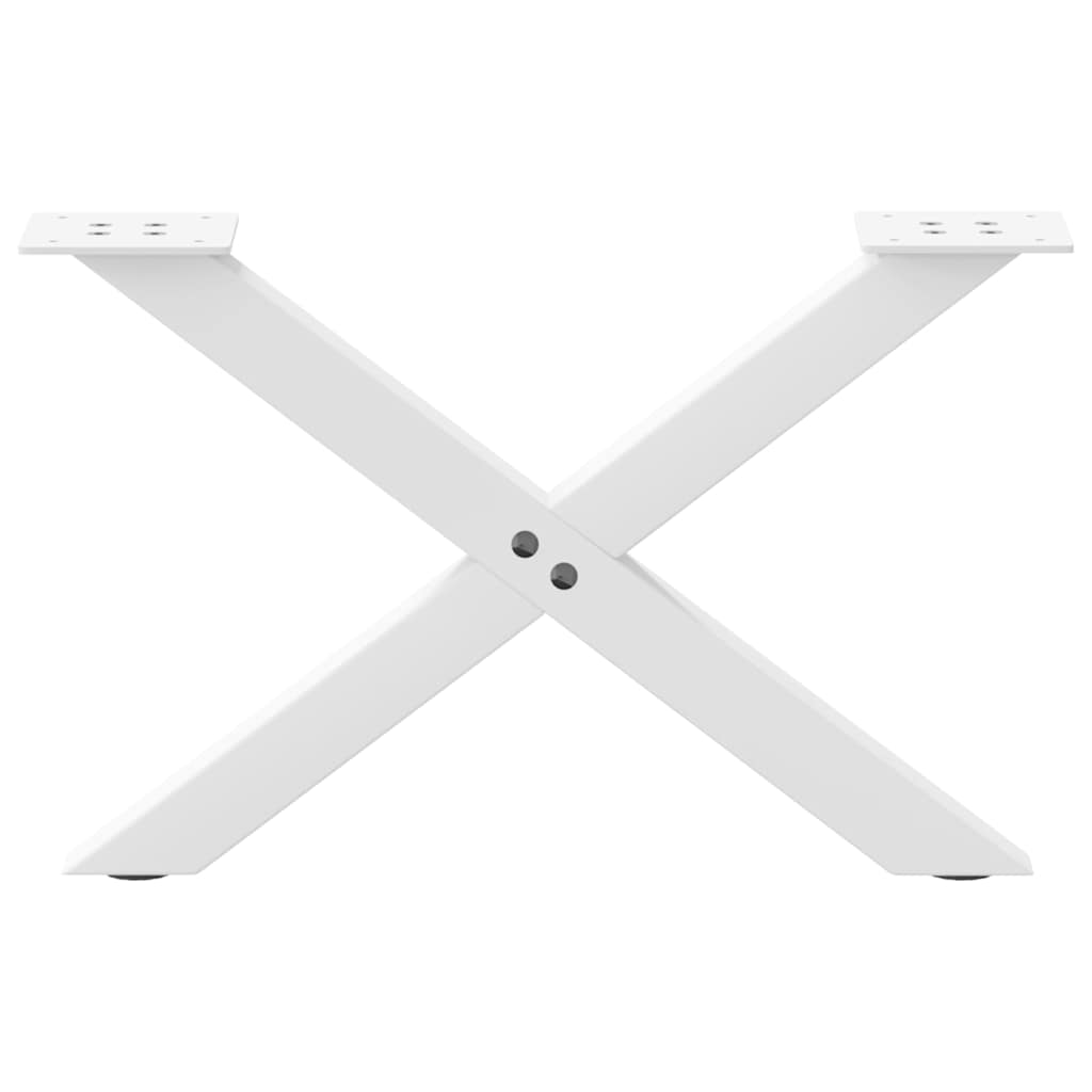 Coffee table legs, 2 pcs., white, 60x(30-31) cm, steel, X-shaped