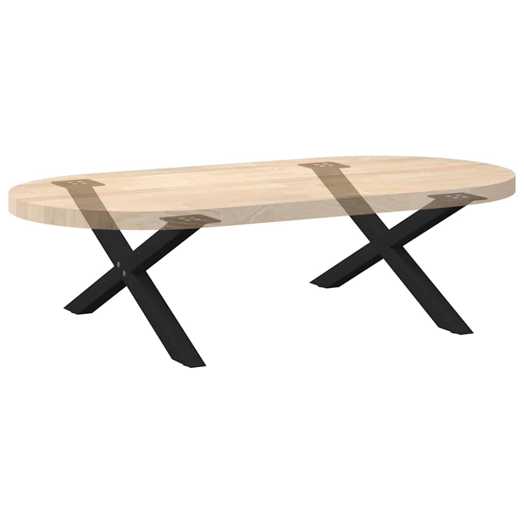 Kavos staliuko kojelės, 2 vnt., juodos, 70x(30-31) cm, plienas, X formos