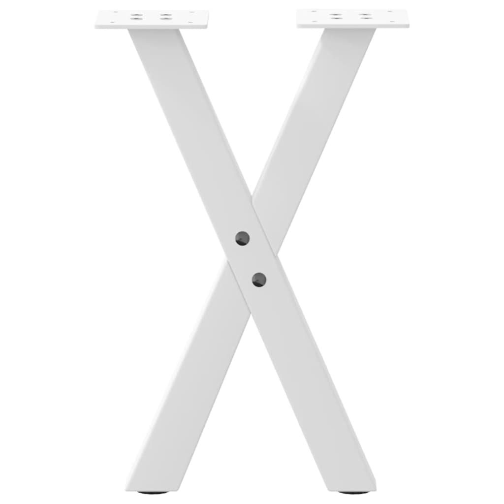 Kavos staliuko kojelės, X formos, 2 vnt., baltos, 28x(42-43) cm, plienas