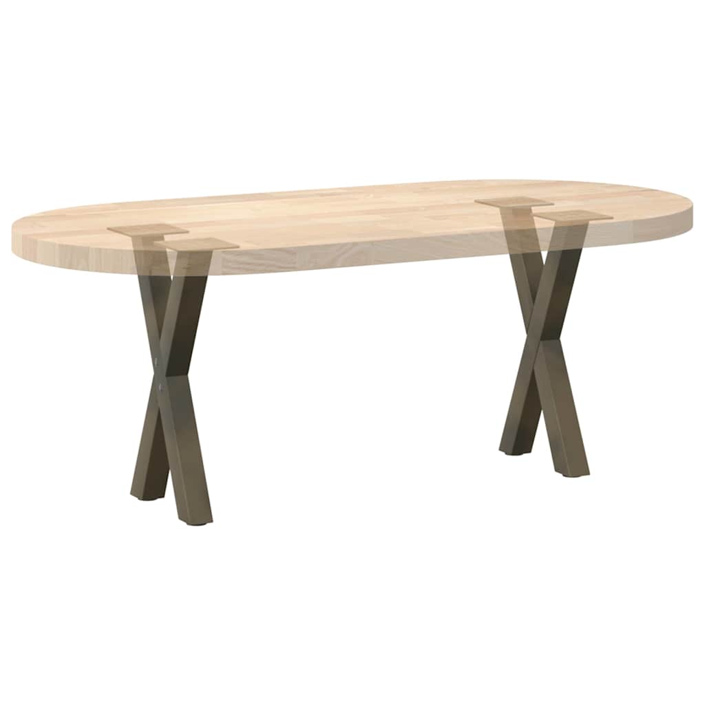 Kavos staliuko kojelės, X formos, 2 vnt., natūralus plienas, 28x(42-43) cm, plienas