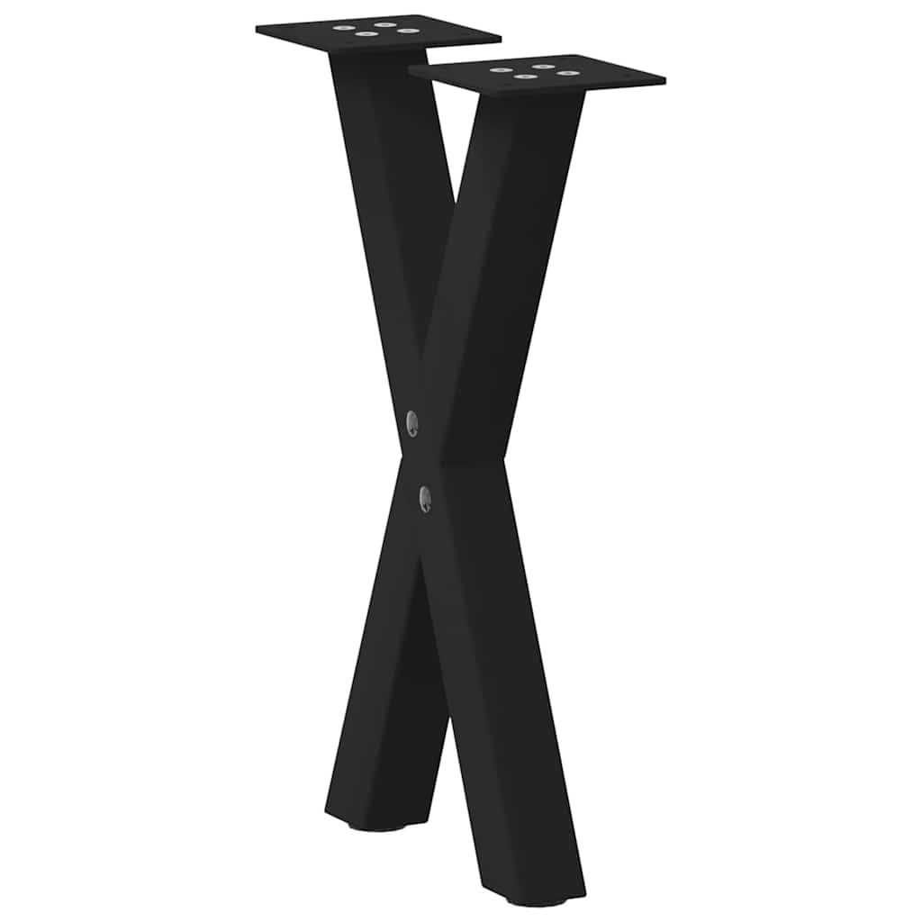 Coffee Table Legs, X-Shaped, 2 pcs., Black, 38x(42-43) cm, Steel