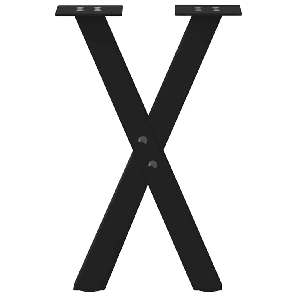 Coffee Table Legs, X-Shaped, 2 pcs., Black, 38x(42-43) cm, Steel