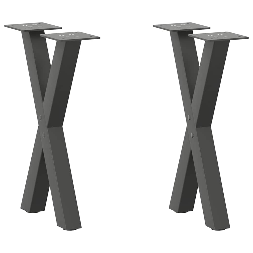 Coffee table legs, 2 pcs., anthracite, 38x(42-43) cm, steel