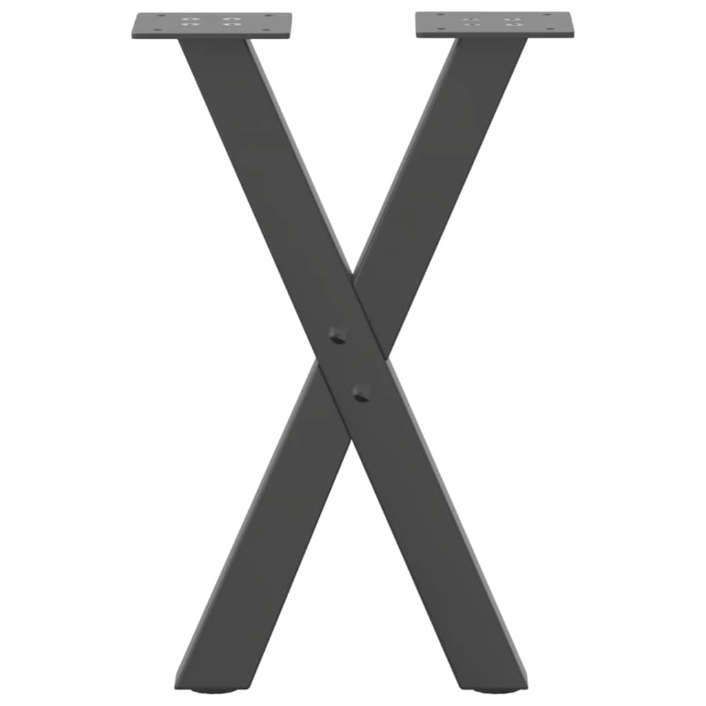 Coffee table legs, 2 pcs., anthracite, 38x(42-43) cm, steel