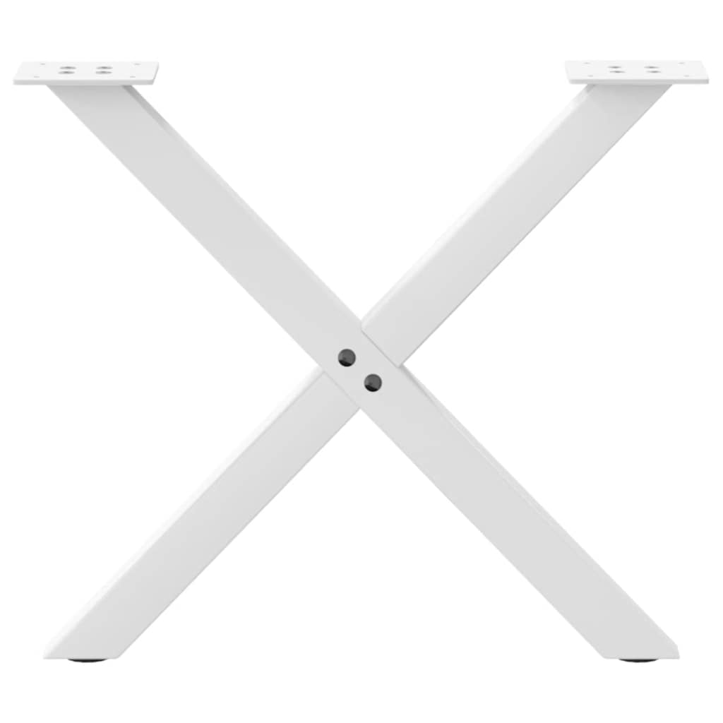 Kavos staliuko kojelės, X formos, 2 vnt., baltos, 50x(42-43) cm, plienas