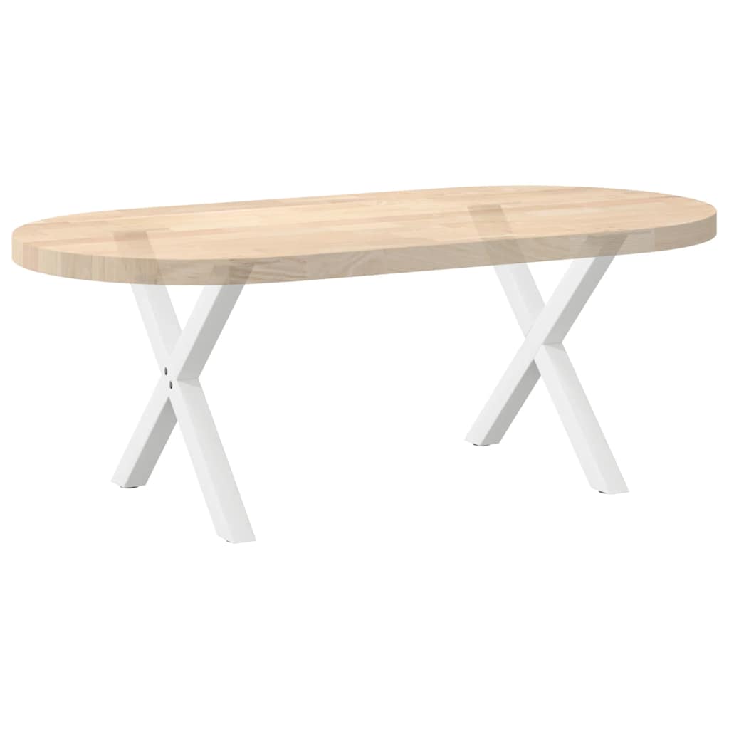 Kavos staliuko kojelės, X formos, 2 vnt., baltos, 50x(42-43) cm, plienas