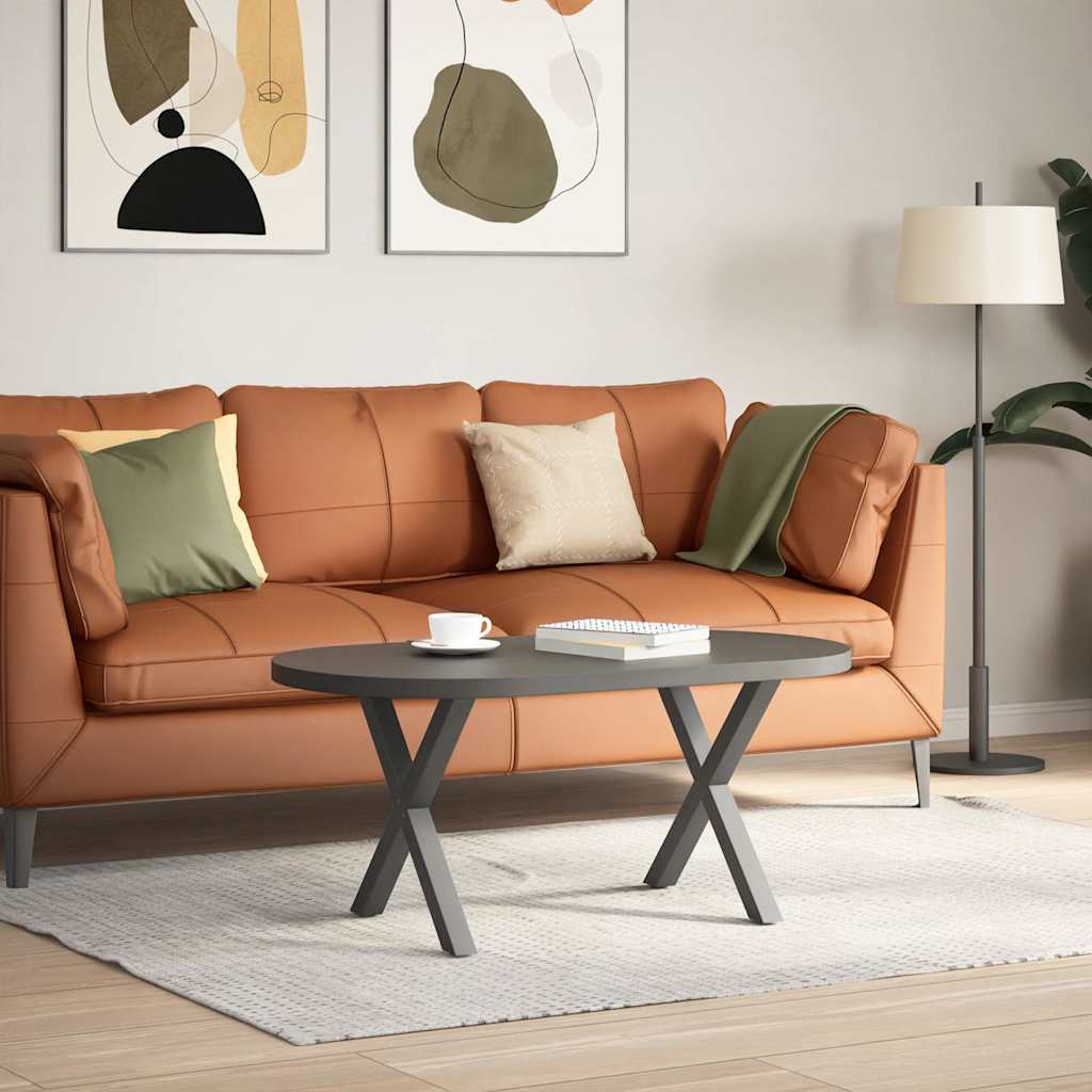 Kavos staliuko kojelės, 2 vnt., antracito spalvos, 50x(42-43) cm, plienas