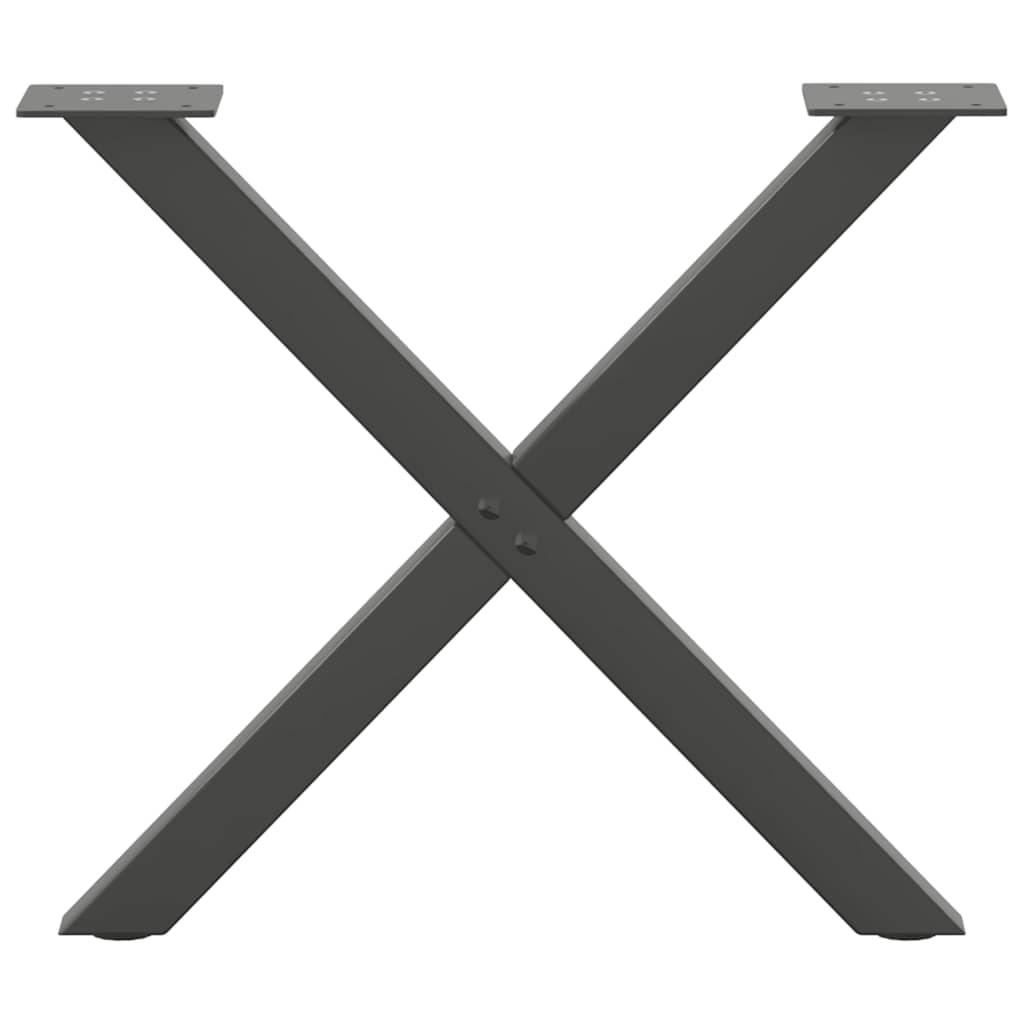 Kavos staliuko kojelės, 2 vnt., antracito spalvos, 50x(42-43) cm, plienas