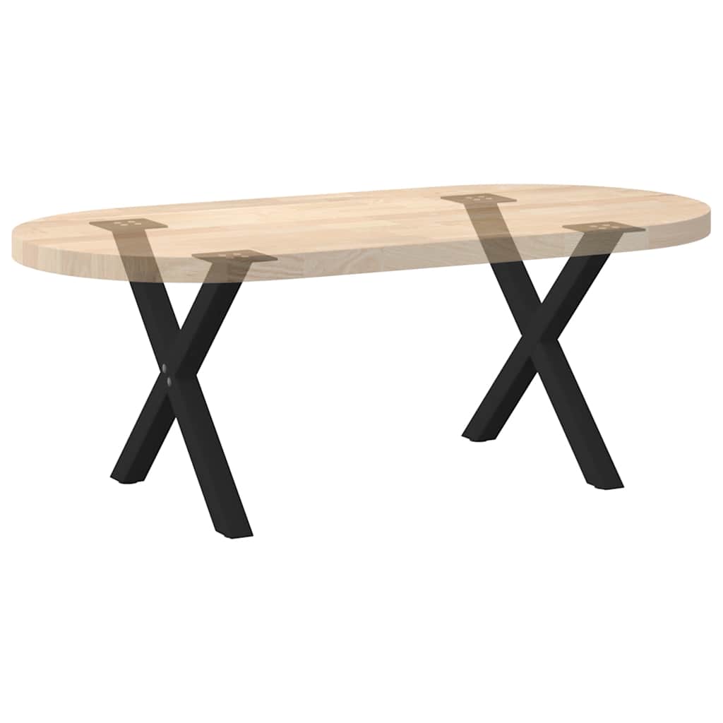 Kavos staliuko kojelės, 2 vnt., juodos, 60x(42-43) cm, plienas, X formos