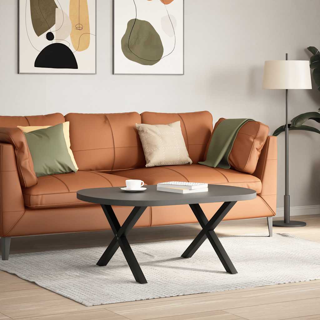 Kavos staliuko kojelės, X formos, 2 vnt., juodos, 70x(42-43) cm, plienas