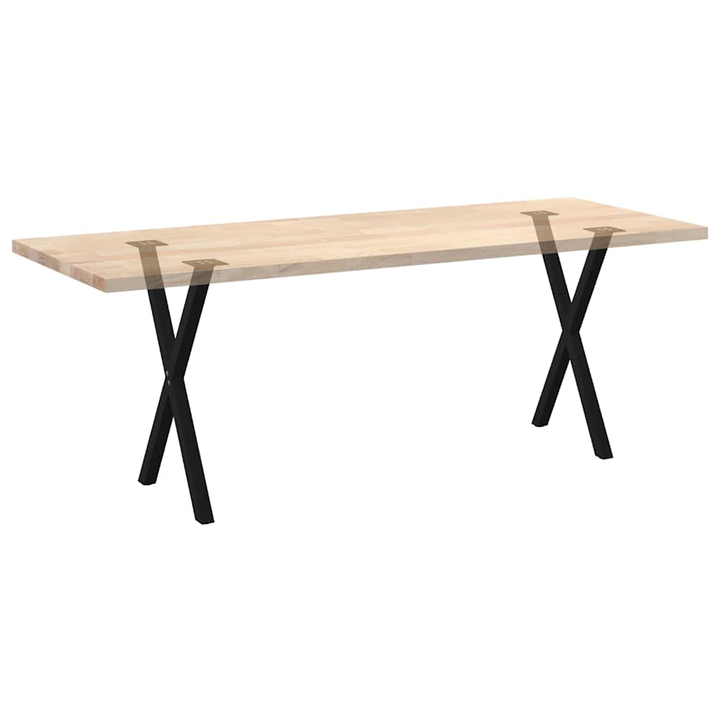 Valgomojo stalo kojos, X formos, 2 vnt., juodos, 50x(72-73) cm, plienas