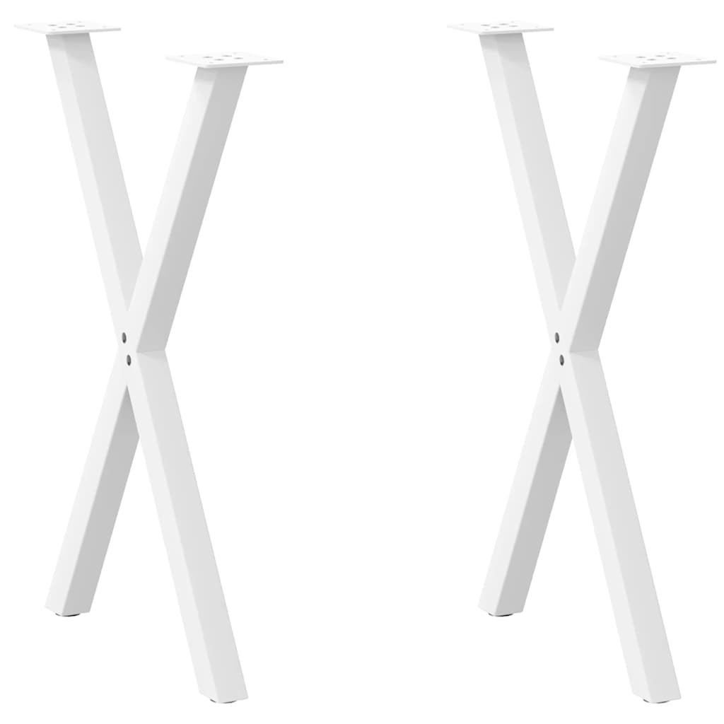 Valgomojo stalo kojos, X formos, 2 vnt., baltos, 50x(72-73) cm, plienas
