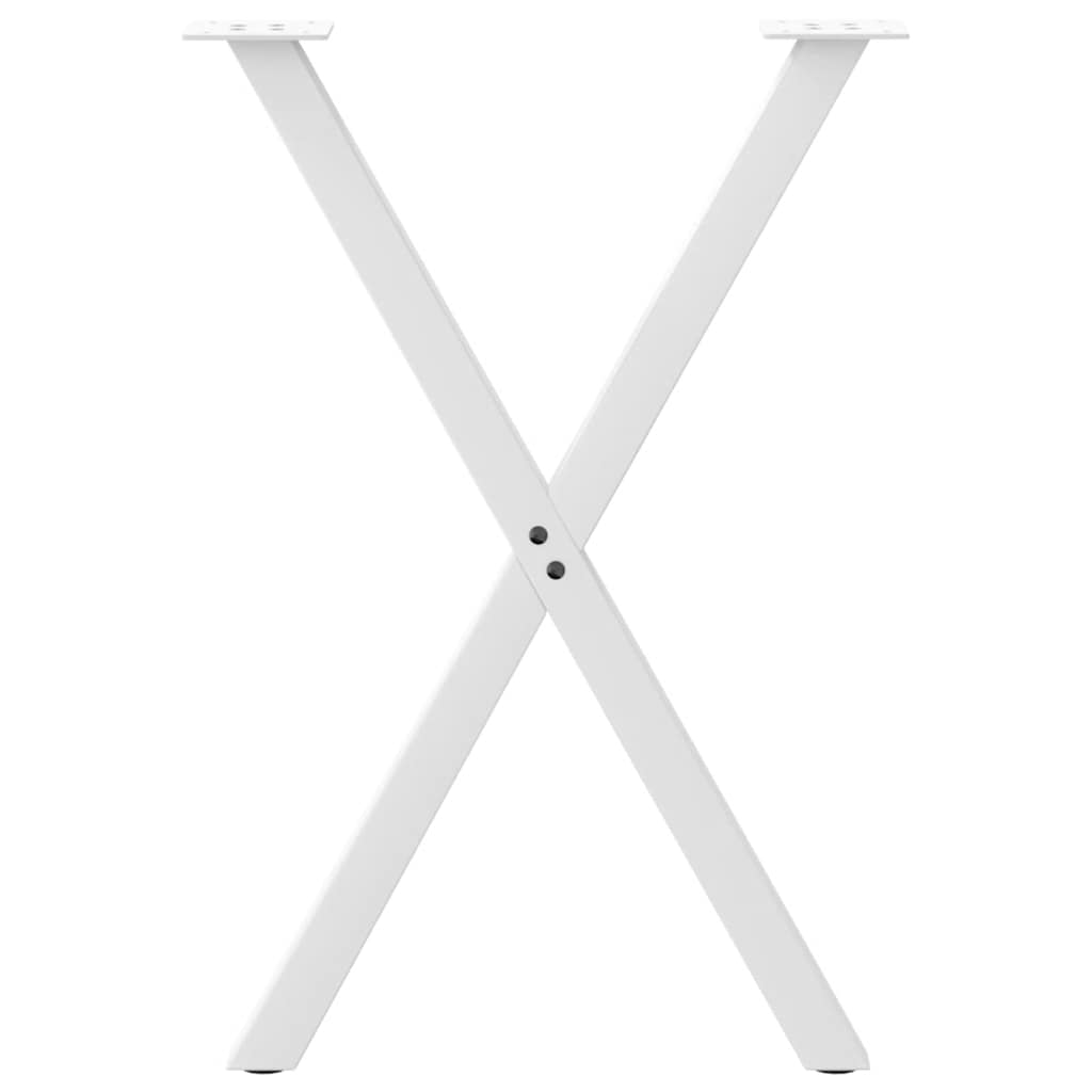 Valgomojo stalo kojos, X formos, 2 vnt., baltos, 50x(72-73) cm, plienas