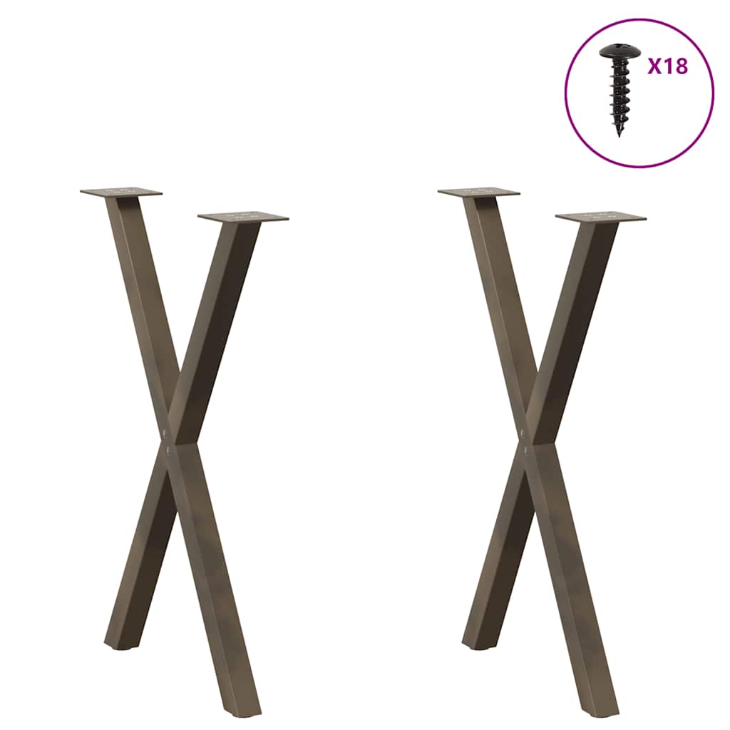 Valgomojo stalo kojelės, X formos, 2 vnt., 50x(72-73)cm plienas