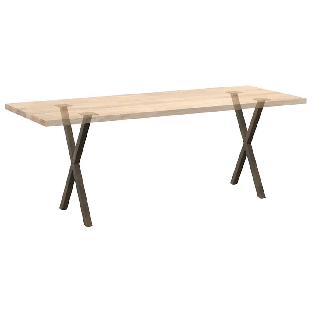 Valgomojo stalo kojos, X formos, 2 vnt., natūralus plienas, 57x(72-73) cm, plienas