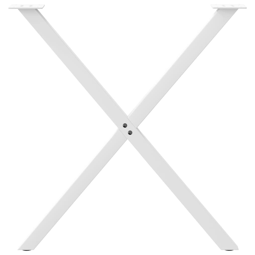 Valgomojo stalo kojos, 2 vnt., baltos, 80x(72-73) cm, plienas, X formos