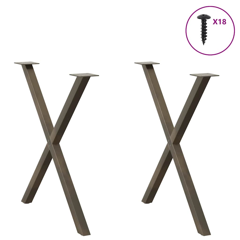 Valgomojo stalo kojelės, X formos, 2 vnt., 80x(72-73)cm plienas