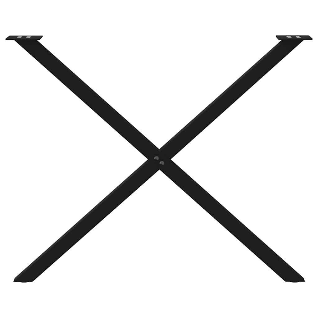Valgomojo stalo kojelės, X formos, 2 vnt., juoda, 90x(72-73) cm