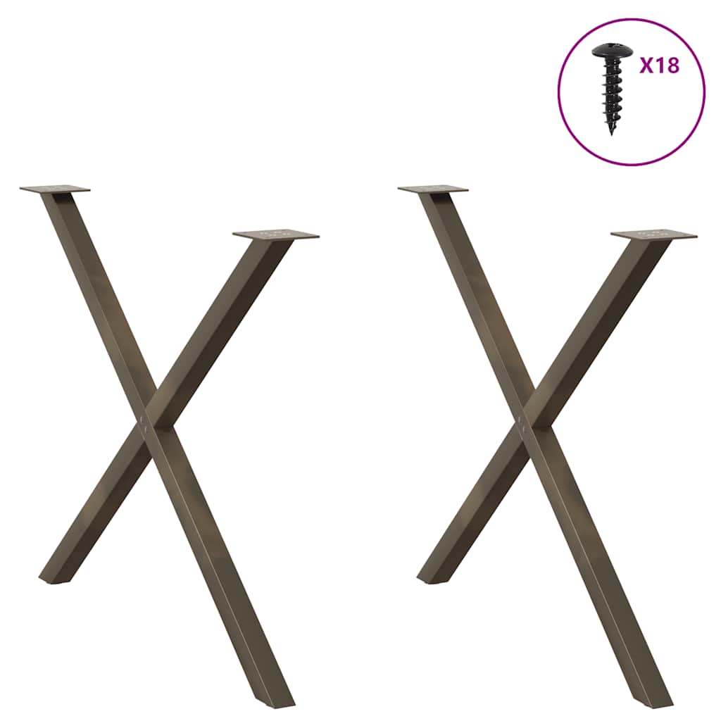 Valgomojo stalo kojelės, X formos, 2 vnt., 90x(72-73)cm plienas