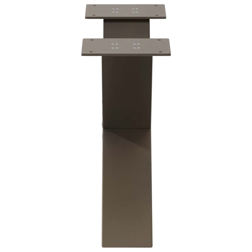 Kavos staliuko kojelės, X formos, 2 vnt., natūralus plienas, 50x(30-31) cm, plienas