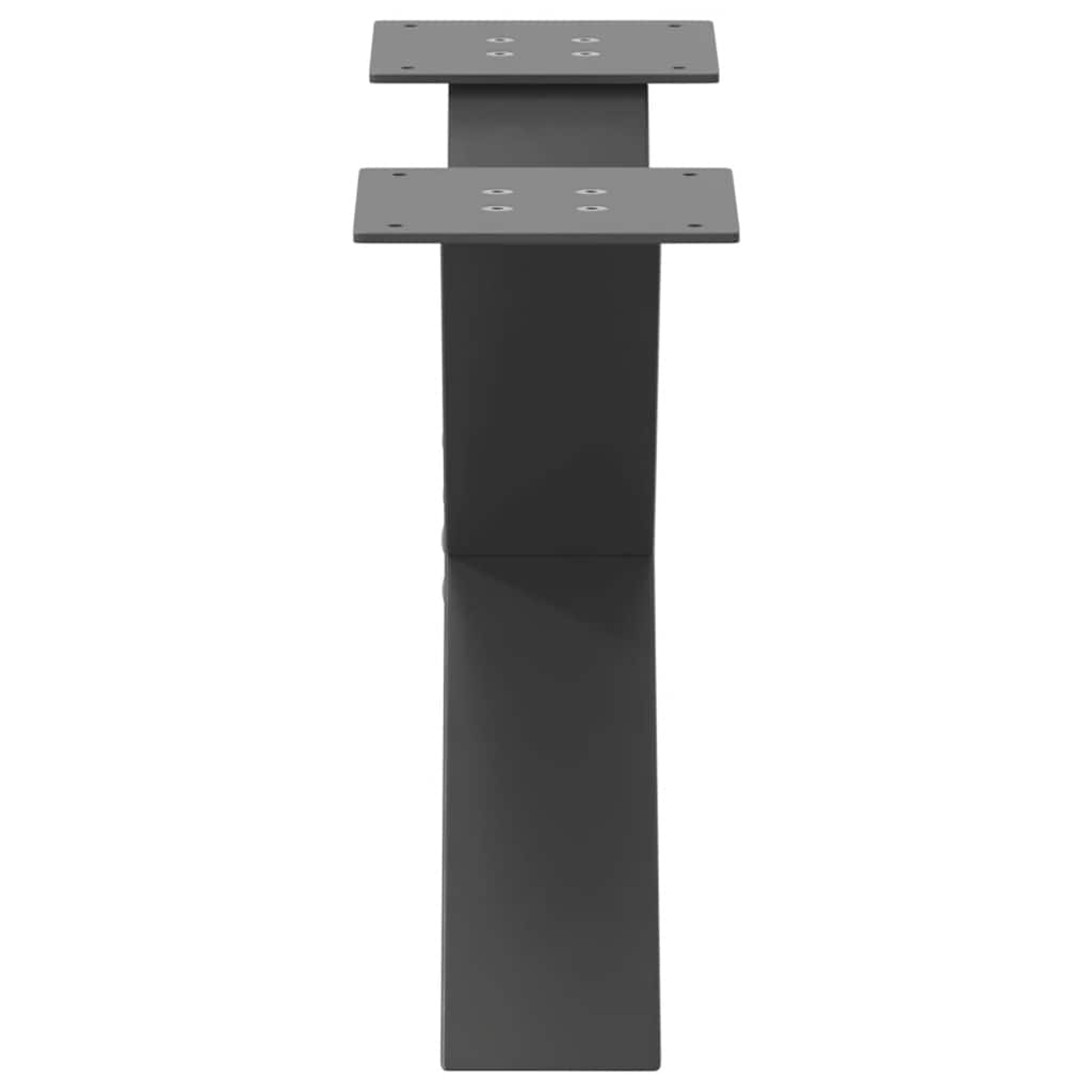 Kavos staliuko kojelės, 2 vnt., antracito spalvos, 60x(30-31) cm, plienas